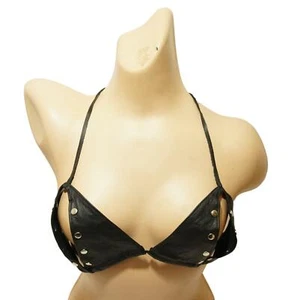 MicheleX MXL547 Real Leather Studded Peek a Boo Bra Size-L - Picture 1 of 1