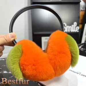 Para mujer Real Rabbit Rex Piel Ordello Ordeño Mangullo Protector Estilo Caqui - Imagen 1 de 8