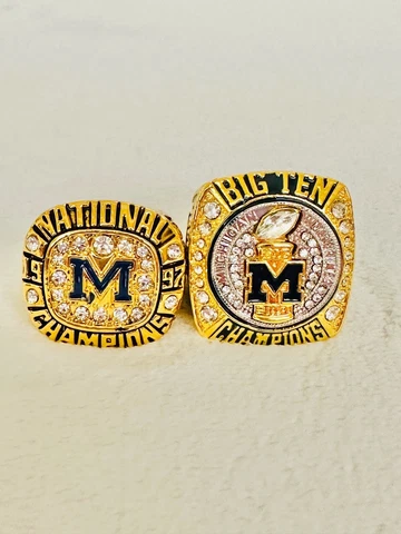 2 PCS Michigan Wolverines  Championship Ring, US SHIP 1997/2021 Cover