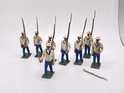 Juego de soldados de juguete vintage Heyde Navy Sailors con rifles Foto 1 de 4