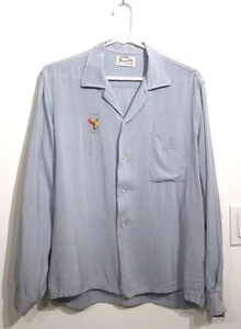 50er Jahre T0 60er VINTAGE PAPA SHIRT RAYON PLEASURE KING! DUCK MALLARD EMBR. S44 - Bild 1 von 19