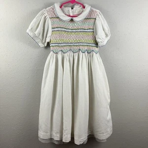 Mini Boden Heirloom Vintage Smock Dress White Ivory Size 8-9Y - Picture 1 of 12