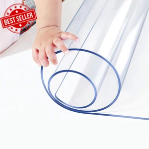 Custom Multisize 1.5Mm Thick Clear/Frosted PVC Table Cover Protector Rectangular - Picture 1 of 12