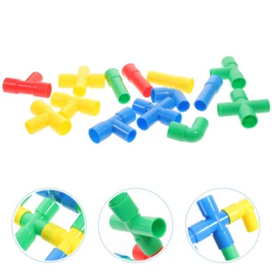 Kids Toy Construction Set Pipe Blocks Child Building Multi Colored Plastic - Picture 1 of 10