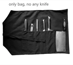 6 Pocket Japanese Chef Knife Roll Bag Chopping Cleaver Knife Roll Carry Case Bag - Picture 1 of 8