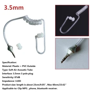 Monaural 3.5mm Headphone Air Tube In Ear Anti-radiation Earphone (Silver) - Zdjęcie 1 z 6