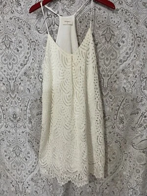 Vestido Everly Nordstrom de encaje blanco con tiras talla pequeña usado en excelente estado Foto 1 de 4