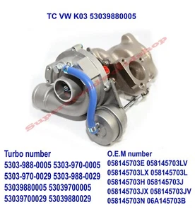 K03 for AUDI A6 A4 B5 C5 B6 VW PASSAT 1.8T BFB AEB APU AJL ARK BFB Turbocharger - Picture 1 of 12