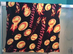 Baseball softball "fastpitch" fleece fabric 42" by 29". - Picture 1 of 5
