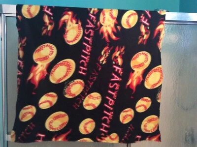 Baseball softball "fastpitch" fleece fabric 42"  by 29". - Image 1 of 4