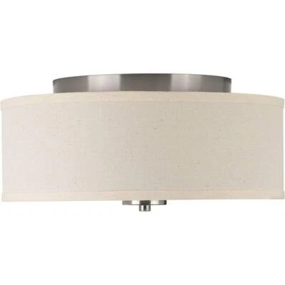 Progress Lighting P3713-09 Inspire Two-Light Flush Mount, Brushed Nickel - Image 1 of 4