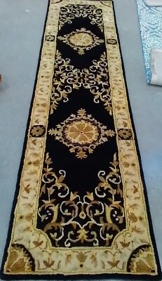 Alfombra de hilo roto NEGRO/MARFIL 2'-6" X 10', precio reducido 1172765747 EM459D-210 Foto 1 de 4