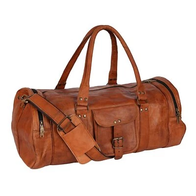 Bolso de Lona de Cuero para Hombre 30" Gimnasio Fin de Semana Viaje Noche Deportes De Colección 30" Foto 1 de 4