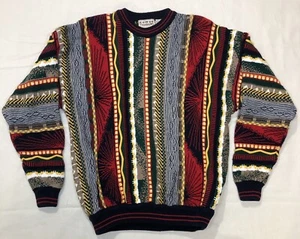 VTG COTTON TRADERS Coogi Style Sweater Mens Large Multicolor 3-D Texture Cotton - Picture 1 of 6