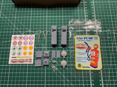 Gas Pump 1:24, échelle 1:24, diorama kits en résine, planche stickers, maquette - Photo 1/4