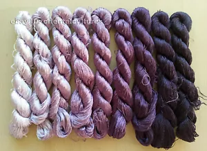 9bundles 100%real natural mulberry silk,hand-dyed embroidery silk floss/thread - Picture 1 of 12