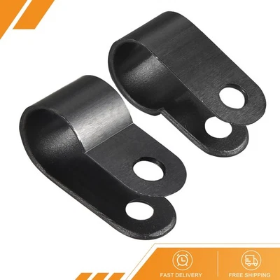 200 Pcs Nylon R-type Cable Clamp Organizer Cord Clips 10.4mm Black - Image 1 of 3