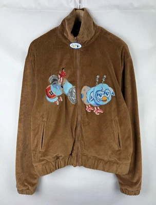 Von Dutch Hombres Velour Y2K Bordado Track Top Chaqueta Talla S - Imagen 1 de 4