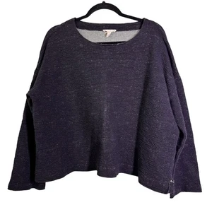 EILEEN FISHER Sweater XL Blouse Textured Scoop Neckline Tunic Marled Organic - Picture 1 of 12
