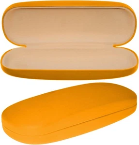 Eye Glasses Case Hard Clam Shell Eyeglass With Soft Inner Lining Orange - Picture 1 of 5