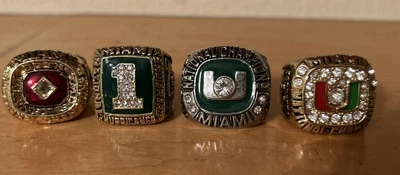 NCAA Miami Hurricanes Football Championship Fan Rings Lot 84’ 89’ 91’ 2001 - Изображение 1 из 4