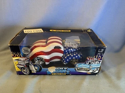 MUSCLE MACHINES - 1941 WILLYS COUPE SUPERCHARGED PRO-STREET - 1/18 DIECAST USA - Image 1 of 4