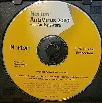  Norton AntiVirus 2010 with Antispyware Disc Only With Generic Plastic Case - Image 1 of 3