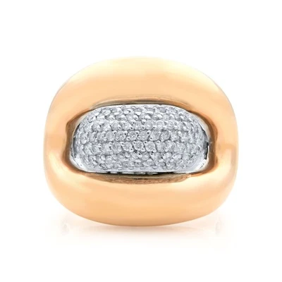 Rachel Koen Diamond Fashion Ring 14K White and Rose Gold 0.35Cttw Size 7 - Image 1 of 4