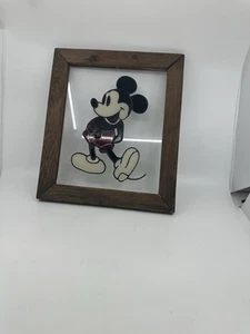 Vintage 10x8 Inch Mickey Mouse Stained Glass Wall/Window Art - Picture 1 of 3