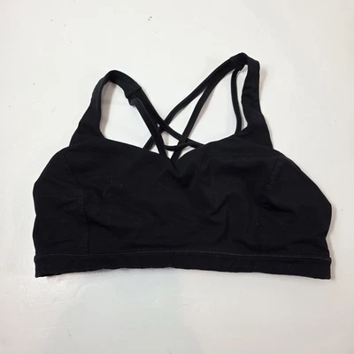 Lululemon Free To Be Serene Sports Bra Black strappy Size 12 no pads - Image 1 of 3