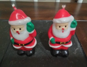 TWO SMALL SANTA CANDLES - Picture 1 of 4
