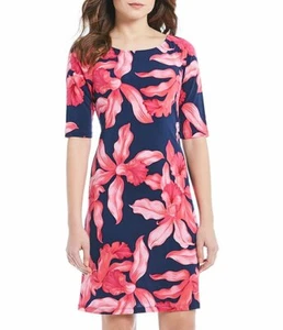 NUEVO CON ETIQUETAS PRECIO DE VENTA SUGERIDO POR EL FABRICANTE $135 - TOMMY BAHAMA Orquídea Rua Vestido Floral de Cambio, Isla Marina, GRANDE L - Imagen 1 de 2