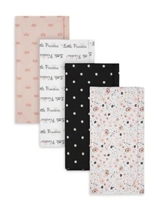 Gerber Baby Organic Cotton Flannel Blankets Crown Floral Princess Polka Dot 4pk - Picture 1 of 5
