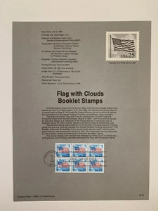 1988 USPS Souvenir Page FDC Flag with Clouds Booklet #2285 ¢25 - Picture 1 of 1