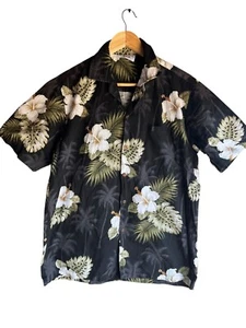 Camisa Hawaiana Pacific Legend Para Hombre Vintage Años 90 Estampado Floral Negra Talla GRANDE - Imagen 1 de 5