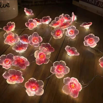 2M 20LED Cherry Blossom Fairy String Light Flower String Lamps Christmas Decor - Image 1 of 4