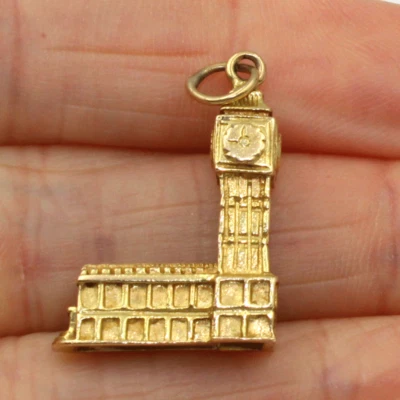 10K Yellow Gold Figural Big Ben London England Building Charm for Bracelet 4.6gm - Image 1 of 4