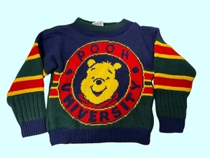 Vintage RARE Disney Winnie the Pooh Bear Sweater KNIT Made In USA Kids small - Picture 1 of 5