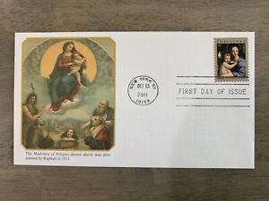 1st Day Issue 2011 Christmas Stamp Madonna Of Foligno Painting Stamped Envelope 
