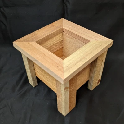 Rustic Mini Cedar Flower Box Planter - Natural Untreated Wood - Handmade in USA - Image 1 of 4