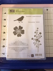 NUEVO Estampilla Goma Azafata Mañana Prado Feliz Cumpleaños Gracias Cereza - Imagen 1 de 4