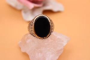 Silberring Herrenring  Sterlingsilber 925  Onyx Größe 62  19,7  mm Ø - Bild 1 von 4