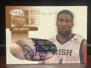 2002 Sage Authentic Auto Bronze /500 Ryan Humphrey Rookie Auto Notre Dame 3344 - Picture 1 of 2