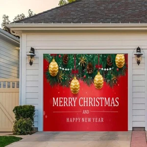 7 X 8 Ft Christmas Garage Door Cover Banner Large Christmas Decorations Hanging - Picture 1 of 9