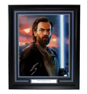 Foto autografiada/firmada de Ewan McGregor 16x20 de Star Wars Obi-Wan Kenobi enmarcada JSA - Imagen 1 de 4