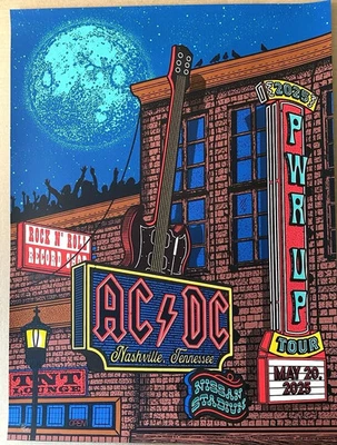 AC/DC Edición Limitada/75 Lámina de Oro Nashville TN 2025 Power PWR Up Tour 18 X 24 Foto 1 de 3