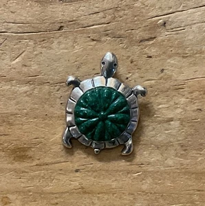 Carolyn Pollack Relios Sterlingsilber Malachit Schildkröte Anhänger - Bild 1 von 3