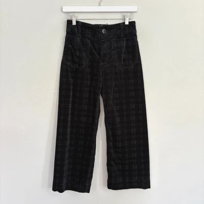 Pantalones Cortos Anthropologie Maeve Collete Pana Talla 26 Pequeño Negro Cuadros Foto 1 de 4