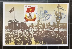 Francobollo Vietnam 2025 80 anni indipendenza MNH FDC Ho Chi Minh Maxicard Hanoi - Foto 1 di 1