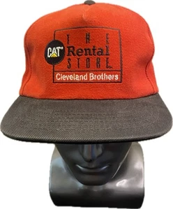 CAT The Rental Store Hat Caterpillar USA SnapBack Cleveland Brothers Red Black - Picture 1 of 9